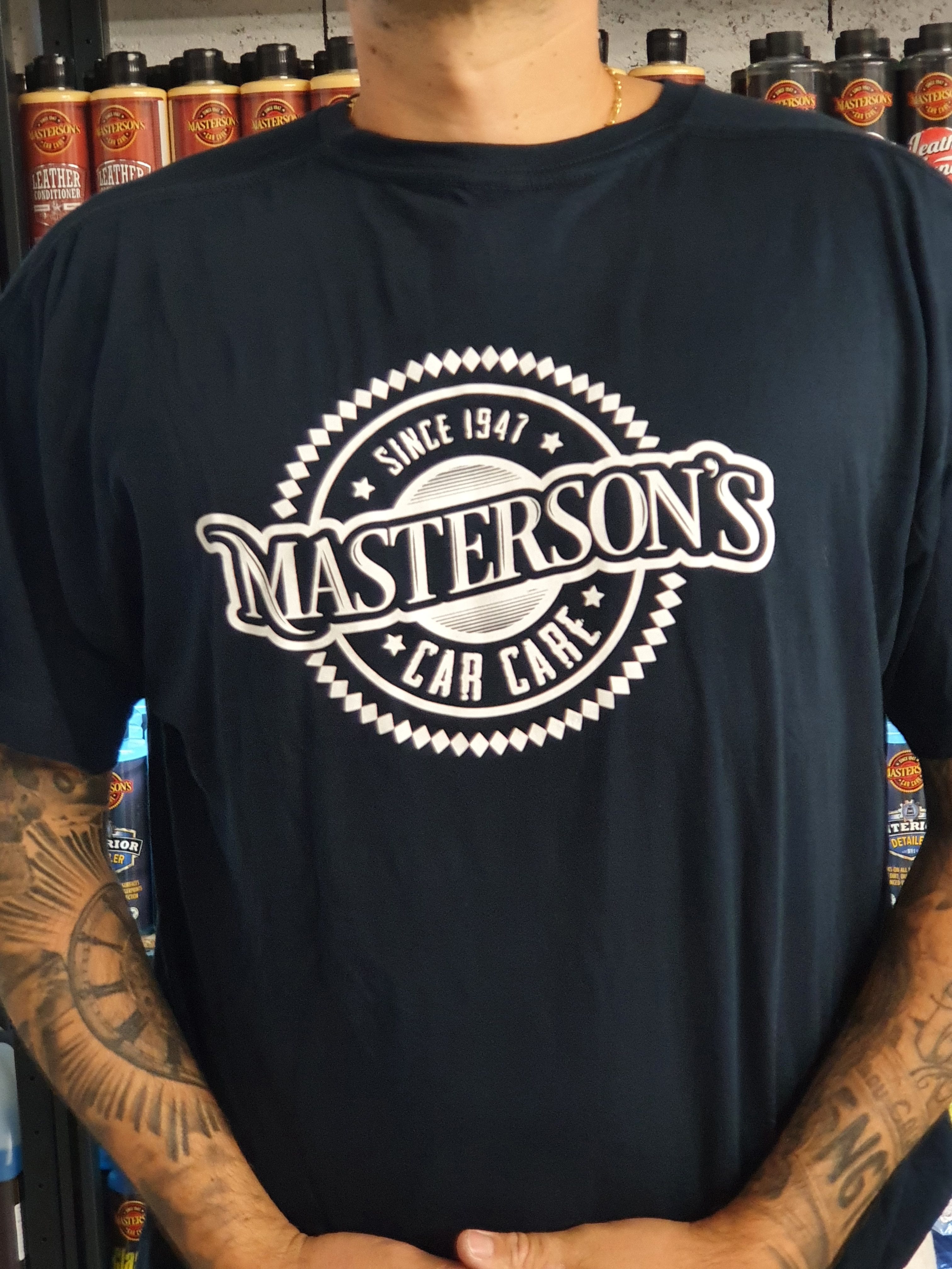 T-shirt Masterson’s Car Care M Bleu